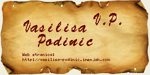 Vasilisa Podinić vizit kartica